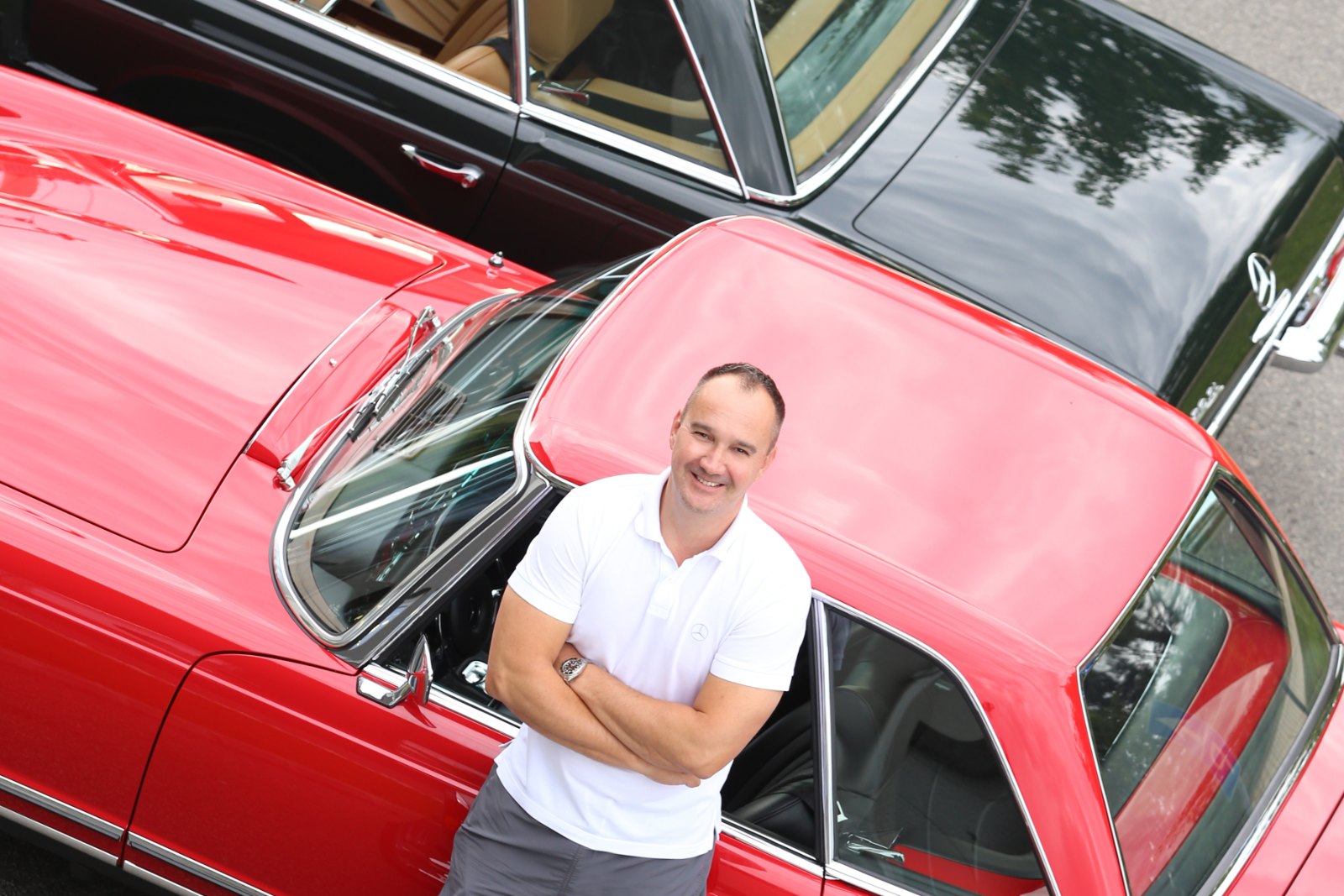 Zsolt among restored Mercedes